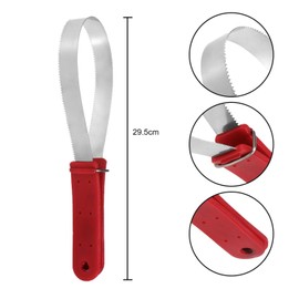 MEISH Horse Hair Brush Dual-Sided Shedding Blade Stainless Steel Shedder Scraper Horse Shedding Grooming Tool for Horse (Red)