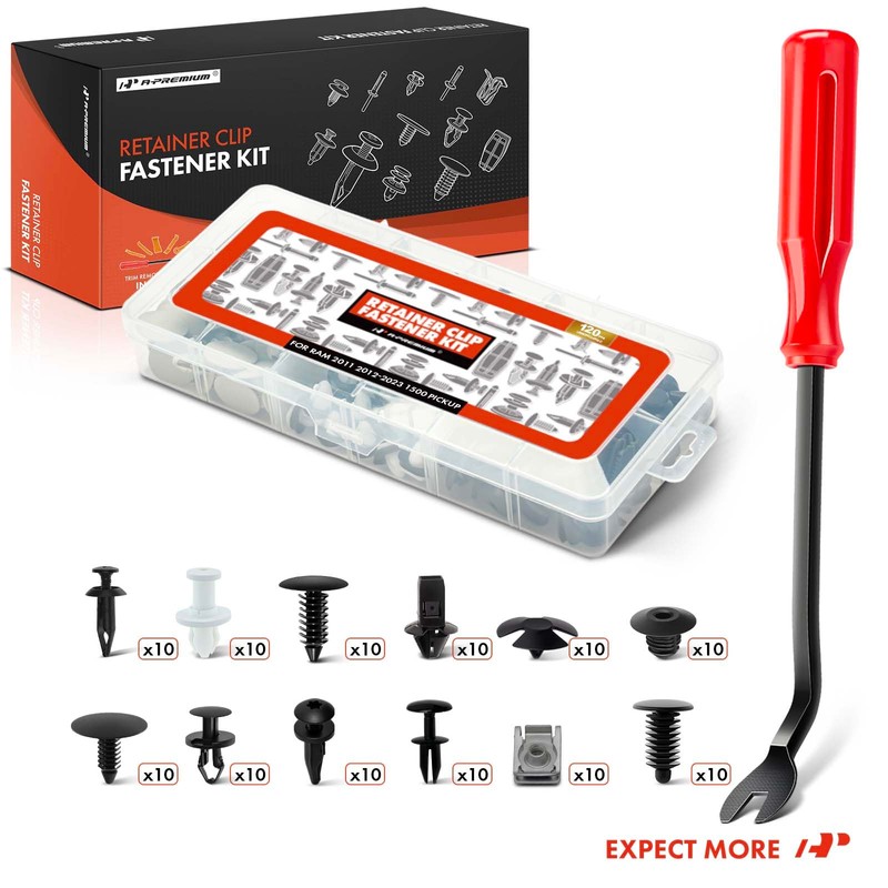 A-Premium 120PCS Bumper Fender Trim Clips Retainer Fastener Kits Compatible