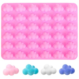DOITOOL Silicone Cloud Mold, Silicone Soap Mold for Soap Making, 3 Shape Silicone Mold DIY Chocolate Molds Mousse Fondant Mould Candy Soap Molds for Kitchen DIY Baking Tools (Pink)