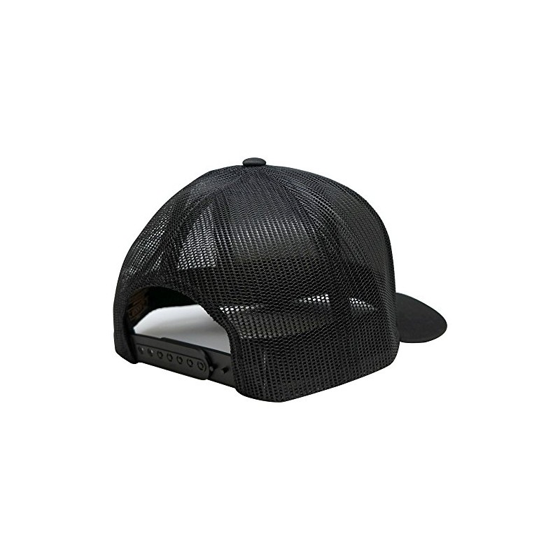 Flexfit American Flag Patch Snapback Trucker Mesh Cap - Black