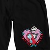Nightmare Before Christmas Jack & Sally Heart Adult Black Sleep