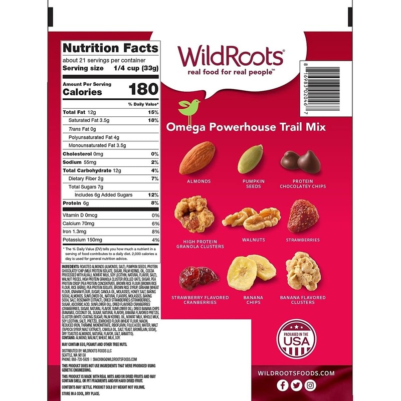 Wildroots Omega Powerhouse Trail Mix, 24 Ounce