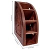 Purpledip Carved Wooden Remote Control Holder Organizer With 5 Slots