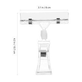 NUOBESTY 10pcs Plastic Rotatable Label Clips Merchandise Sign Holders Transparent Note Card Fixators Paper Pricing Tag Clamps for Market Home Shooping Mall