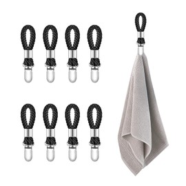 ROOMHUAWAY Pack of 8 towel clips, hangers for towels, tea towel holder, towel hanger, towel hanger, without sewing, for living room, towel clips, towel clips with loops