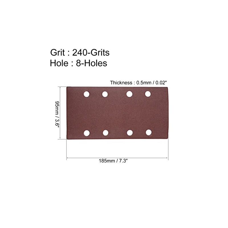 uxcell 240 Grit 1/3 Sanding Sheet Sander Sandpaper Hook and