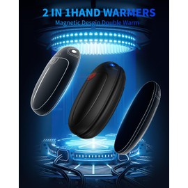 Hand Warmers Rechargeable, 2 Pack Portable Pocket Hand Warmers, 20Hrs Long Heating Double Warm Electric Handwarmers, Reusable Heater for Outdoors, Camping, Hunting, Golf, Fishing