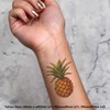 4 x 'Single Pineapple' Temporary Tattoos - Water Resistant, Skin-Safe,