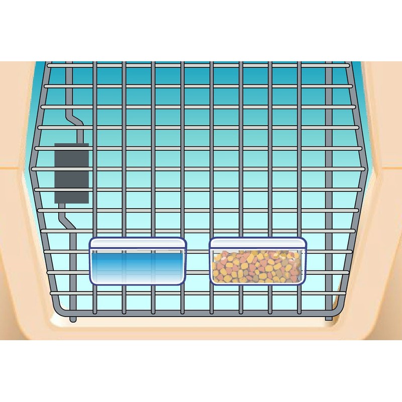 DryFur Pet Carrier Food Water Dish - Clear- Spill Resistant