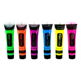 Vaga 12 Tubo Pintura Fluorescente Neon Corporal Maquillaje Luz Uv