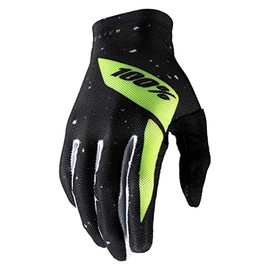 100% Unisex Celium Gloves, Black/Fluo Yellow, Small