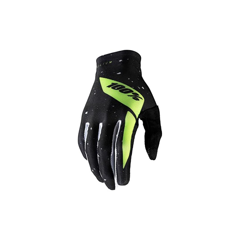 100% Unisex Celium Gloves, Black/Fluo Yellow, Small