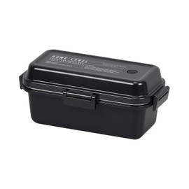 Pearl Metal D-6721 Home Label II Lunch Box, Rectangle, Large, Black, Made in Japan