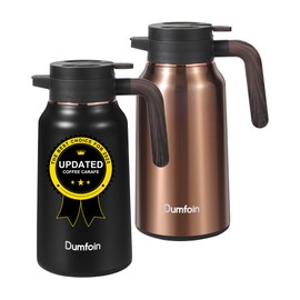 Carafes for Hot Liquids 70 oz - 12 Hour Stainless Steel Thermal Coffee Carafe-Insulated Coffee Carafes For Keeping Hot/Cold Coffee, Tea, Water, Drink Dispenser for Parties(Black/Gold)