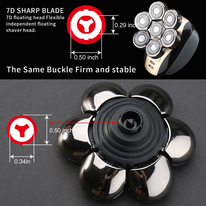 7 Blades Head Shaver Replacement Heads Electric Shaver Universal Replacement