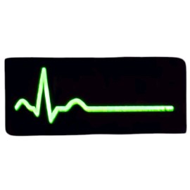 Unbranded PARAMEDIC HEART RATE LINE 3D GLOW BLACK PVC TACTICAL MILSPEC HOOK MORALE PATCH