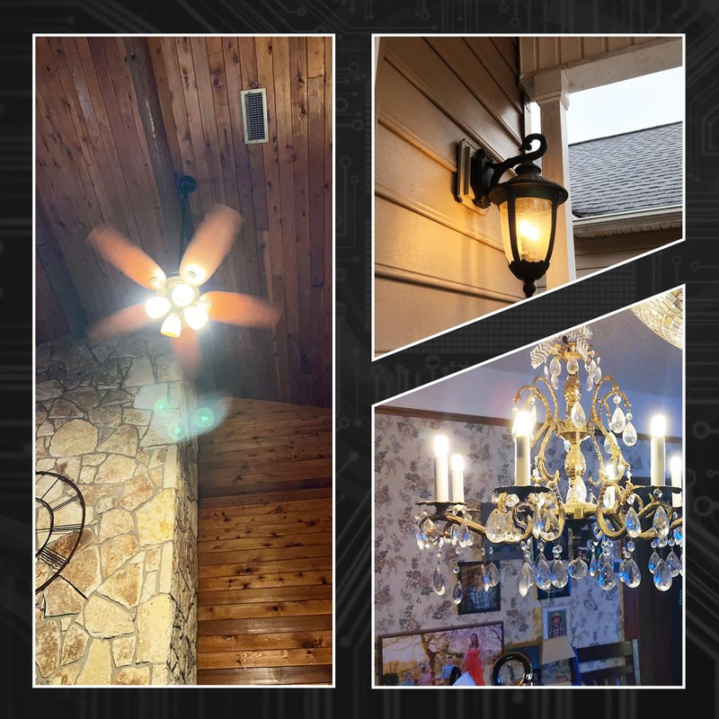 Hylroe E12 Dimmable LED Candelabra Light Bulbs 100 Watt Equivalent