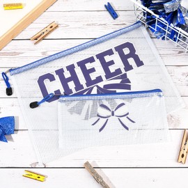 Aileam 2 Pcs Cheer Bag Cheer Makeup Snack Bag Gifts Zipper Pouch Makeup Case Cheerleader Accessories Bags Bulk for Cheerleading Party Supplies