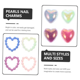 BIUDECO Flat Back Pearl Charms for Diy Nail Art Colorful Kawaii Beads Lightweight Imitation Pearls for Creative Nail Decorations Random Mix