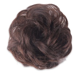 100% Real Human Hair Bun Messy Bun Hair Piece Extension Ponytail Hair Extensions Hairpieces for Women and Girls（(2 PCS, Drak Brown)）