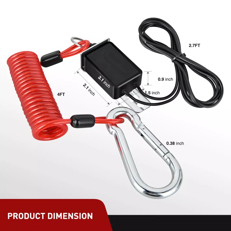 Nilight Trailer Breakaway Switch with 4FT Spring Coiled Cable