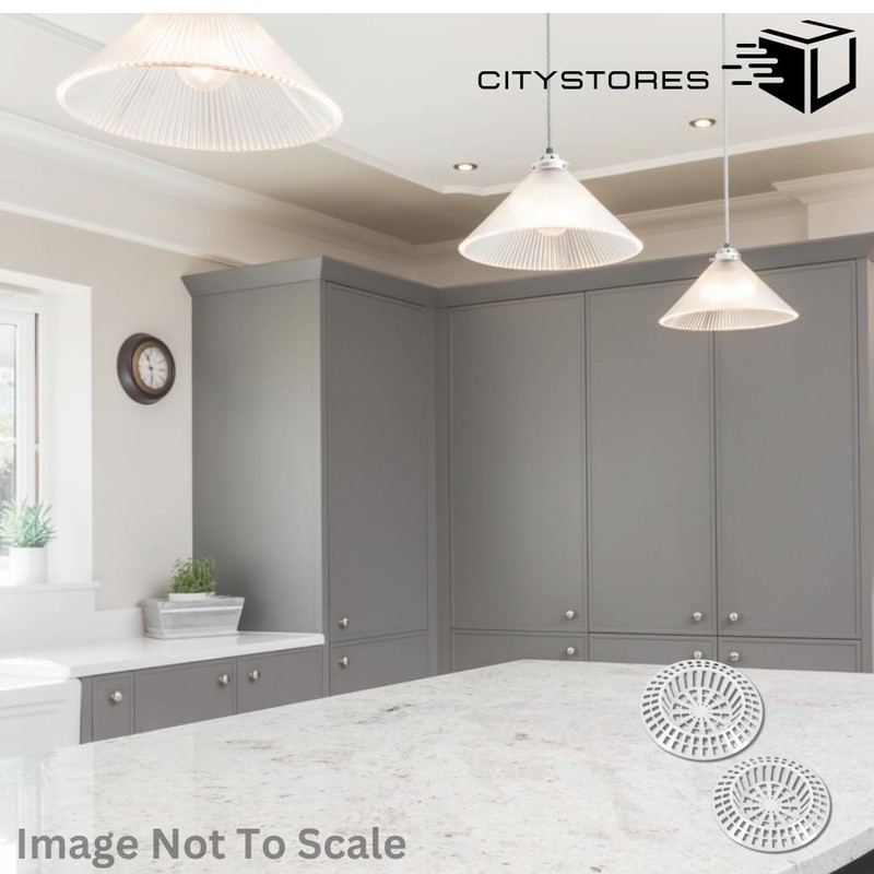 Citystores® 2 Pack Sink Strainers Large White Plastic 41mm-57mm (1.5/8"