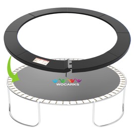 Wocarks Trampoline Pad, 10ft 12ft 14ft Trampoline Replacement Safety Pad, Waterproof and Tear-Resistant Safety Spring Cover Round Frame Pad (Black, 10FT)