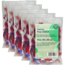 Moth Free Store & Protect Clothes Bags Ziplock Bags for Storage Hospital Maternity School Trips Wardrobe Waterproof Camping Travel Holidays Organiser Odour Free Reusable Eco Friendly… ((40 x 30) cm)