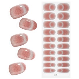 Semi Cured Gel Nail Strips Cat Eye Gel Nail Polish Stickers Salon Quality Glossy Full Nail Wraps (Twilight M054)