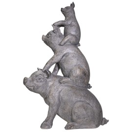 Pacific Giftware American Art Animal Farm Barnyard Stacked Animal Resin Figurine Statue (Pig)