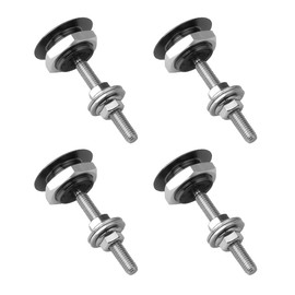 JNNJ Pack of 4 Quick Release Hood Pins, Push Button Hood Lock, Universal Car Hood Pin, Bonnet Lock, Bumper Clip, Aluminium Alloy (Black)