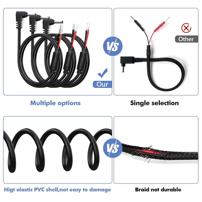 Radar Detector Hardwire Power Cord, Rearview Mirror Plug Cable, with