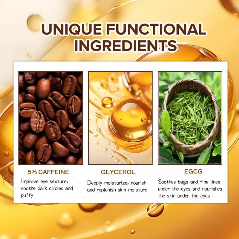 AFCRYIYE New Caffeine Solution 5%+ EGCG, Facial Caffeine Eye Serum,