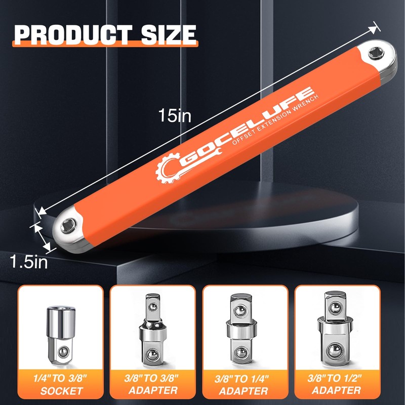 Gocelufe Offset Extension Wrench Impact - Tight Reach Wrench Set