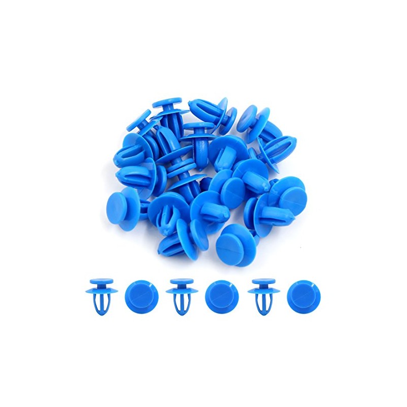 uxcell 20Pcs Blue Plastic Rivets Bumper Fender Door Push in