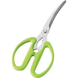 Shimomura Kougyou FV-402 Full Vegetable Curved Blade Scissors, Made in Japan, Niigata Tsubame Sanjo