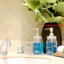 DIY Soap Dispenser-Oils Dispenser for Mason Jars, Regular Mouth Jars, Stainless Steel Pump, Jar Not Included. Set of 2