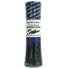 Cape Herb & Spice - Giant Grinder - Extra Bold Peppercorns, No MSG, No Artificial Flavouring, Non-GMO, Halal, Vegan, 180g