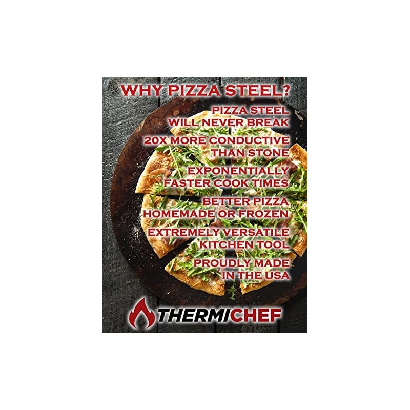 THERMICHEF by Conductive Cooking Square Pizza Steel 1/4" Deluxe version,