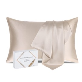 Silk Pillowcase for Hair and Skin 25 Momme Mulberry Anti-Wrinkle Anti-Ageing High Quality No Chemicals Gift Idea (40 x 60 cm - Mole)