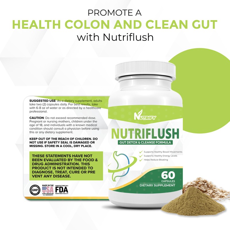 NutriFlush - Powerful Colon Support & Gut Cleanse Formula, High