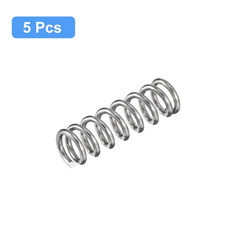uxcell Compression Spring, 5Pcs 304 Stainless Steel, 5mm OD, 0.8mm