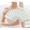iZoeL Lace Fan Hand Fan White Fan Pack of 10