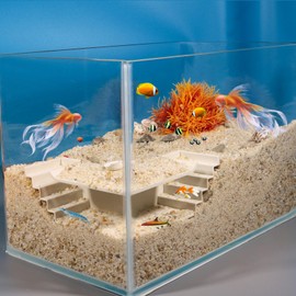 LingoFoto Aquarium Undergravel Fish Tunnel Cave Tunnel Fish Hide Fish Cave Corner Fish Tank Decorations Under Gravel Viewing Tunnel Fish Cave for Aquarium Hideout (White,Style 1)