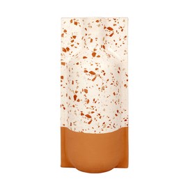 Urbino Ceramic Vase 14in - White Terrazzo/Terracotta