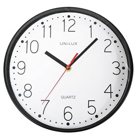 Unilux Wall Clock, Black, 25x25x4.5