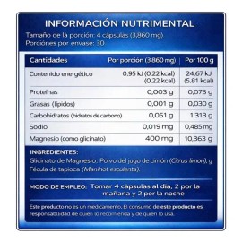 Glicinato De Magnesio - 120 Cápsulas - N L S Essentials                                                                                               