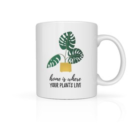 Rapoza Collective - Taza PLANTAS HOME, taza cerámica 11oz (330ml), Perfecta para la Oficina o Regalo, Taza Naturaleza