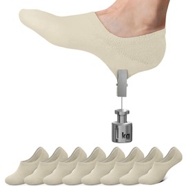 Falechay Trainer Socks, 8 Pairs, No Show Invisible Socks, Unisex, Black / White / Grey / Skin Colour, Sizes EU 35–38, 39–42, 43–46