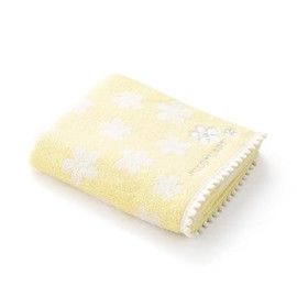 JILL STUART Corore Face Towel, Yellow, Flower, Full Feed Cotton, 58-1892150, Approx. 13.4 x 31.5 inches (34 x 80 cm)